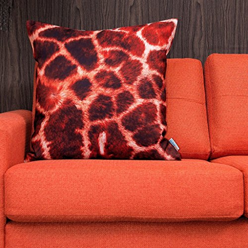 Dekorativer Kissenbezug/Kissenhülle 60cm x 60cm GIRAFFE Hochwertiger Dekokissen-Bezug fmit Giraffen-Fell-Muster für Couch, Bett oder Sofa von Sunburst Outdoor Living – Nur Bezug, Ohne Kissen - 3