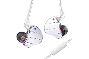 KINBOOFI KBEAR KS10 Ear Monitors Casque, Écouteurs filaires professionnels, HiFi KBEAR In Ear Monitor Casque Musicien In Ear IEM avec câble détachable à 2 broches Musicien Stage Show(Violet, avec micro)
