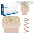 Heagimed 10pcs Colostomy Bags, Soft Convex Drainable Stoma Pouch with Elastic Ostomy Belt for Uneven Skin/ Deep-Seated Stoma, Cut-to-Fit, 15-45cm