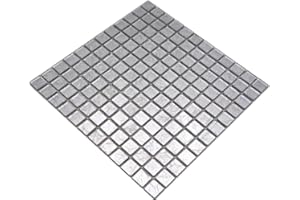 MOSAIK-NETZWERK Mosaik Fliese Transluzent Glasmosaik Crystal silber Struktur für WAND BAD WC DUSCHE KÜCHE FLIESENSPIEGEL THEKENVERKLEIDUNG BADEWANNENVERKLEIDUNG Mosaikmatte Mosaikplatte