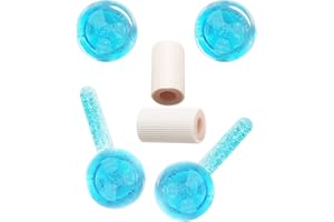 ‎LAZZYBEAUTY Lazzybeauty Ice Globes für Gesichtsbehandlungen, Gesichtsmassage-Werkzeuge, Kühlkugeln, Globen für Gesicht, Nacken & Augen, strafft Haut, Anti-Aging, reduziert Schwellungen & Falten, blau