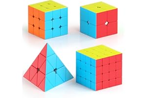 Vdealen Cubo Magico 2x2 3x3 4x4 Piramide Magic Cube, Lisci Speed Cube per Principianti e Utenti Avanzati Cubo di Velocità, Regalo per Bambini e Adulti(Stickerless)