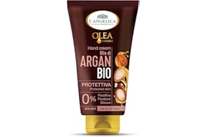 L'Angelica, Bio olejek arganowy, 6 opakowań po 75 ml, ochronny krem do rąk, aksamit do rąk, idealny do suchych i popękanych dłoni, z naturalnymi olejami, bez parabenów, parafiny i silikonu