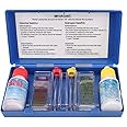2-in-1 Swimming Pool Water Test Kit, Chlorine and pH Level Testing Set, Blue Storage Case
