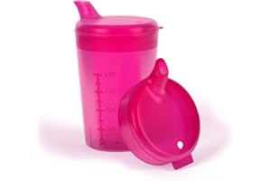 Horn Medical Schnabelbecher inkl. 2 Deckeln (große & kleine Öffnung) I Trinkhilfe I 250ml I Farbe wählbar (rot)