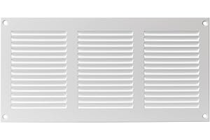 LIRAST 300x150mm Vent Cover White - 12x6 inch Wall Vent Cover with Insect Mesh - Ceiling Soffit Vents - External Vent Cover - Metal Ventilation Grilles - Air Vent Covers for Walls
