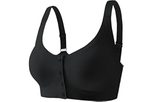 ONEFENG Vorne Verschluss Mastektomie BH,Damen Ohne Bügel BH mit Taschen für Brustprothesen
