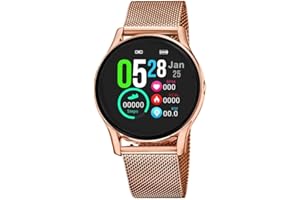 LOTUS POWER Lotus Smartime Digital Damen Armbanduhr aus Edelstahl mit Milanaise-Armband in der Farbe Roségold 40 mm