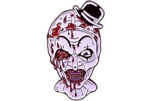 QUREZA Terrifier Art the Clown enamel pin bloody horror pin slasher film brooch Decoration Pin Jewelry Accessories Gift, Metal, no gemstone