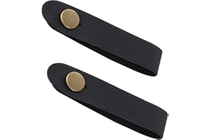 INNOHHUSTLE 2pcs Leather Headstock Strap Tie, Neck Straps for Acoustic & Electric Guitars, Bass & Ukulele, with Button & Locking Mechanism