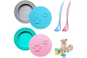 GRANTOP Alviller 4 tapas universales de silicona para latas de comida para mascotas, tapa de lata a prueba de fugas con 2 litros para casi todas las latas de comida