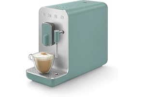 SMEG BCC02EGMEU automatyczny ekspres do kawy z dyszą do spieniania mleka, plastik, szmaragdowy zielony matowy