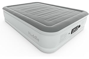 Huddle Never Deflate™ Luxury lit King Size Gonflable, lauréat Good Housekeeping 2025, doté de la Double Pompe SlumberGuard™, fermeté réglable, Pompe intégrée et veilleuse USB.