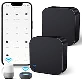 Panamalar Smart IR Remote Control for IR & RF Devices WiFi Universal Control Hub Compatible with Alexa/Timer Smart Home Automation for TV/Lamp/Air Conditioning/Curtains/Fan Black-2PCS