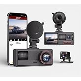 Ara&ccedil; Kamerası, Full HD 1080P 30FPS Dash Cam, 3 Kameralı, Ger&ccedil;ek Zamanlı &Ouml;nizleme, Arka Kamera, Park Modu, Wifi