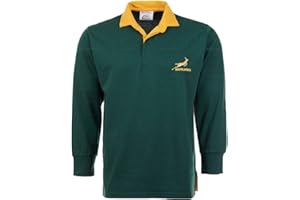 Activewear Men’s Rugby Full Sleeve with Collar Shirt | South Africa Embroidered Logo | Collar Style | Rugby Fan Supporter Shirt | Casual Poly Cotton Shirt | Dark Green | (Size S to 5XL)