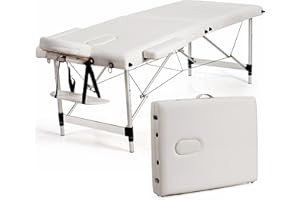 GOPLUS Stół do masażu, 2-strefowy stół do masażu z aluminium, do 250 kg, mobilna ławka do masażu, składana i z regulacją wysokości, 70 cm szerokości, łóżko do masażu z zagłówkiem, podłokietnikami i