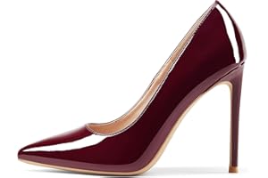 GENSHUO Womens Stiletto Court Shoes 10CM Sexy Slip On Pointed Toe Patent High Heels for Party Prom Wedding Stiletto Heels