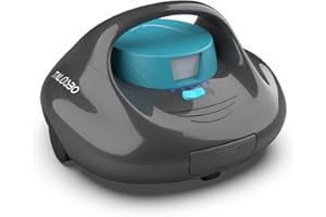 TALOSBO Pleco Se Poolroboter Akku 130 Mins Leistungsstarke Reinigung, Automatischer Kabelloser Poolreiniger Duale Motoren für Flachboden Pool bis zu 80 m²