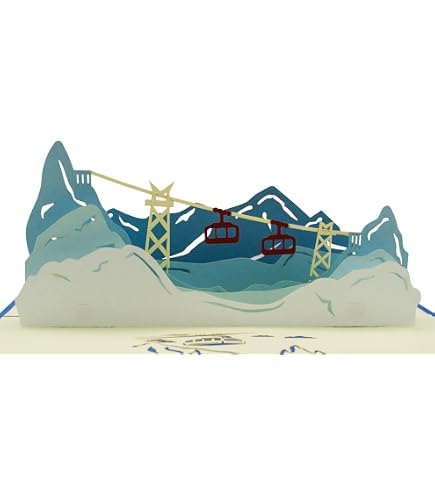 MOKIO® Biglietto Auguri Pop-Up – Snowboarder – Buono Regalo 3D per una vacanza sulla neve o un corso di snowboard, Buono Viaggio per gli sport invernali