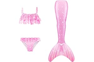 DAPONGZHI 2025 Bikini Trajes de Baño Niña 3 Piezas Sirena Bañadores de Playa Bañador Bikini Bebé Conjunto Verano con Falda Playa Tankini Niñas Conjuntos Performance 4-13 Años
