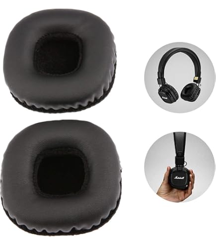 Coussinets De Remplacement Pour Casque Marshall Mid ANC - Noir - Confort Mémoire De Forme - Paire De 2