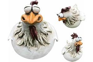 Kirdume 3pcs Huhn Deko Garten, Keramik Huhn Gartendeko, Deko Hühner Figuren, Garten Stecker Hen Hahn Hens Geeignet Für Terrassen, Garten Und Balkon Dekorationen, Lustiger Harz Hahn Outdoor Statuen