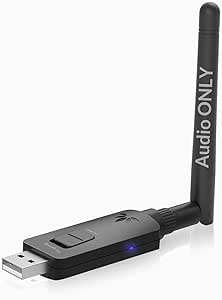 Avantree DG60 USB Bluetooth 5.0 Long Range Audio Adapter for PC PS4 PS5 Mac Laptop Wireless aptX Audio Dongle with Excellent Sound and Low Latency for Headphones/Speakers