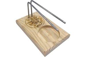 VADEINCIENSO Palo Santo Quemador de Madera con Soporte de Metal - Incensario para Yoga, Meditación y Purificación - Porta Incienso Seguro y Estético - para Quemar Madera Sagrada 100% Natural (TETRAGRÁMATON)