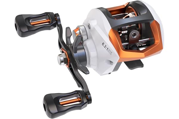 Lixada Moulinet de pêche pivotant Baitcasting avec système de freinage magnétique et métal résistant à la corrosion