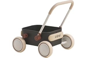 Kidpop PULA Push & Pull Walker Wagon，Baby Walker with Wheels,Toddler balance Wagon for First Learner Baby Boys/Girls Toys, 7 months–3 years Year Old Birthday Gifts (Black)