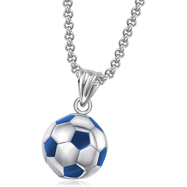 Collana Calcio Con Pendente Palla E Fiocco: 40+5cm, Regolabile, Gioiello Sportivo Per Donne