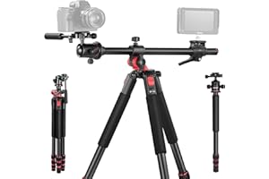 NEEWER 73.6 Inch Horizontal Tripod Multi Angle Centre Column, Ball Head and Centre Axis Platform, Aluminium Camera Tripod 360° Swivel, 180° Tilt for Overhead/Macro Shooting, Max. Load 22 lb, TP27