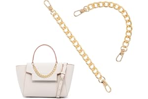 Lusofie 2 cadenas de bolsillo doradas de 20 cm de aluminio, cadena corta para bolsos dorados, cadena de extensión de metal para bolsos de mano, cadena de repuesto para bolsos de hombro, bolso de