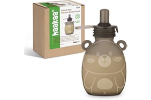 haakaa Happii Bear Silikon-Beutel, wiederverwendbare Babynahrungsbeutel für hausgemachte Bio-Pürees, Säfte, Smoothies und Joghurt, perfekt für Kleinkinder und Kinder, 1 Stück, 170 ml