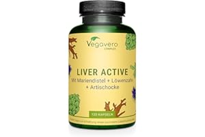 ‎VEGAVERO Leber Komplex Vegavero | Mariendistel, Artischocke, Löwenzahn, Cholin & Zichorie | Mit Silymarin & Cynarin | Hochdosierte Extrakte | Leber & Fettstoffwechsel* | Vegan & Ohne Zusätze | 120 Kapseln