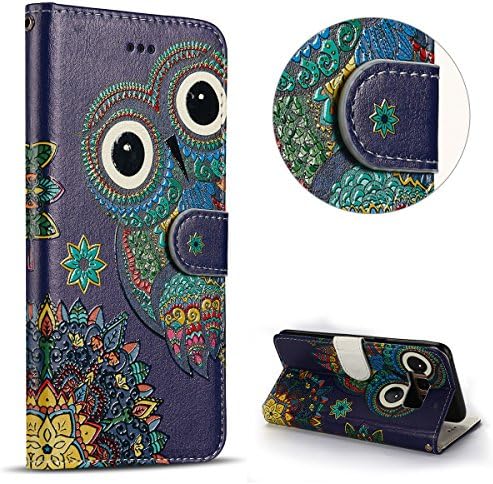 Galaxy S8 Case S8 Case PU Leather Anfire Premium Luxury Leather Stand Wallet Flip Case Cover for Samsung galaxy S8 whit Stand Funtion Book Design Magnetic Closure Card Slots Protective Bumper Shell Soft TPU Silicone Back Cover with Cute Funny Owl Pattern
