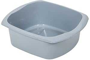 Addis 518459 Eco - Cuenco Rectangular Grande de plástico 100% Reciclado, 9,5 L, Color Gris Claro