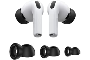 CANOPUS Öronsnäckor i minnesskum för AirPods Pro 3, svart, undviker att falla av, liten, medium, stor