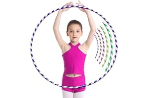 Comfortos Hula Hoop - Adults & Kids PVC Tube Glitter Hoola Hoops Ring for Weight Loss - Ideal for Men & Women - Dancing, Workout, Gymnastics, Gym Exercise Equipment & Fitness - Stripy Multi Colored