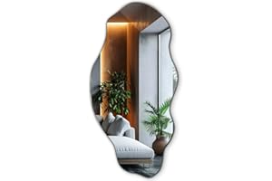 Tulup Lustro 50x100 cm Duże Nowoczesne Nieregularne Organiczne Asymetryczne do Łazienki Salonu Pionowe