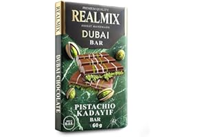 REALMIX Chocolate con Leche Dubái directamente desde Dubái EAU | Auténtico chocolate con leche Dubái con pistachos y relleno de Kunafa | Fabricado en Dubái E.A.U. | (Mini, Milk Chocolate)