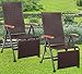 Produktbild 2 Stück GEFLECHT RELAXSESSEL | bis 110 kg | 7-Fach Verstellbar | Klappstuhl Liegestuhl Sonnenstuhl Relax Sessel Hochlehner Polyrattan Braun ~cf881 +