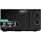 Hisense H20MOBP1HI - Microwave 20 Litres, 700W, Inverter Expert, Quick Defrost, Uniform Heating, Silent, Ceramic Coating, Pre