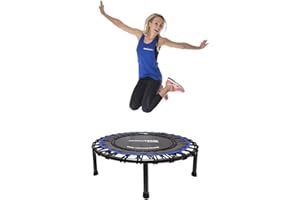 REBOUND FITNESS Maximus Pro Bungee Rebounder | Stronger, Quieter & Softer Bounce | 40'' Mini Trampoline Ready Assembled for Men & Women | DVD & Free Lifetime Workout Membership Online | Healthy Mind & Body