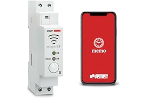 VEMER VE797200 MICRO BT - Interrupteur Horaire Astronomique avec Bluetooth et App, Minuterie sur Rail DIN 1 Module, Blanc