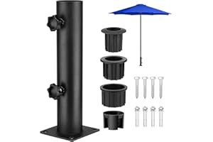 Lalafancy Heavy Duty Steel Parasol Base, Square Outdoor Parasol Umbrella Base on Deck Umbrella Mount or Patio Umbrella Holder Stand