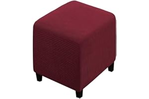 ELYSYSRL Ottomane Schonbezug Hockerbezug, 40x40/50x50/60x60 Hocker Husse für Fußhocker Quadratisch/Rechteckig, Stretch Bezug Ottomane Abdeckung Überzug Hocker Protector Waschbar Hockerabdeckung ( Color : #24 ,