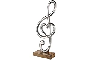 ‎GILDE GILDE Notenschlüssel mit Herz auf Mongoholzständer aus Alu