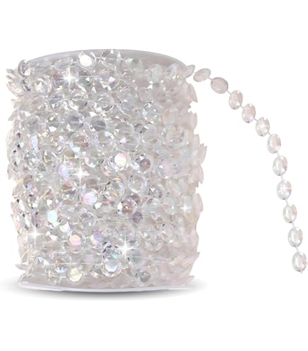 Beadthoven Ghirlanda Di Perle Bianche 6 Mm – 5 Metri, In Plastica ABS Con Finitura Oro, Per Decorazioni Matrimonio E Tende - 3